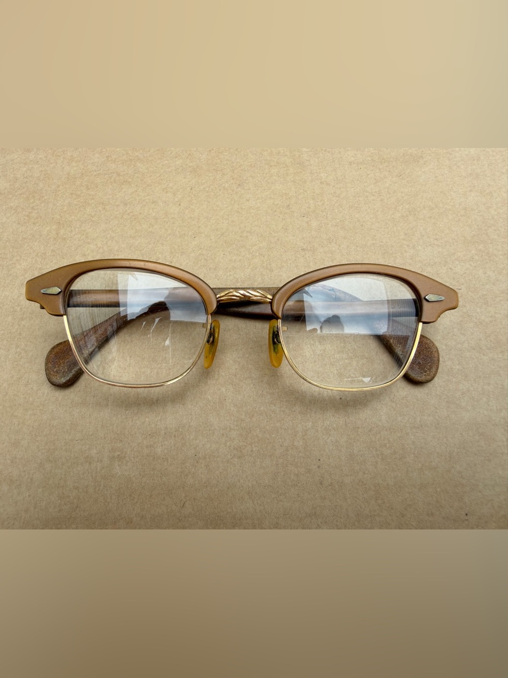 Rare 1940s-50s American Optical Proto-Sirmont 1/10 12K GF Vintage Eyeglasses